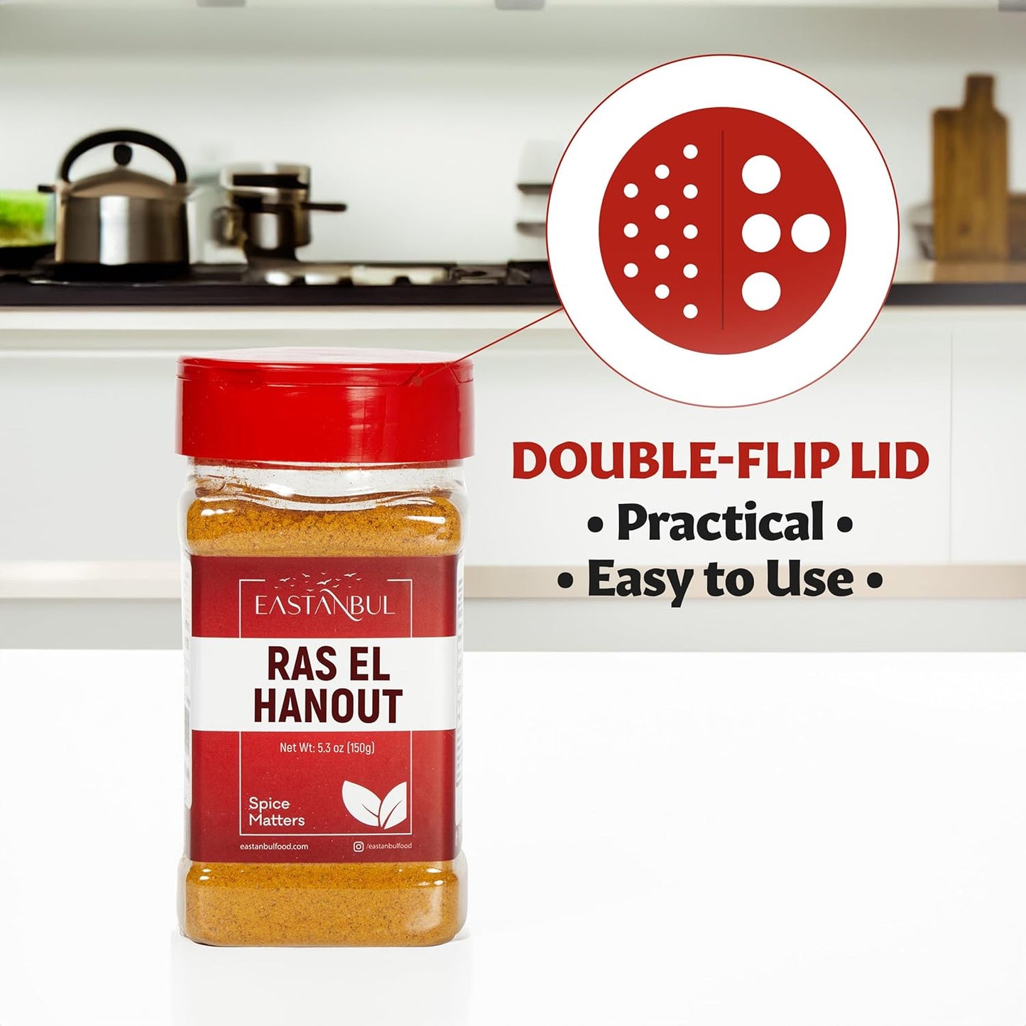 Eastanbul Ras El Hanout Spice, 5.3oz, Meat Seasoning, All-in-One Ras El Hanout Moroccan Spice