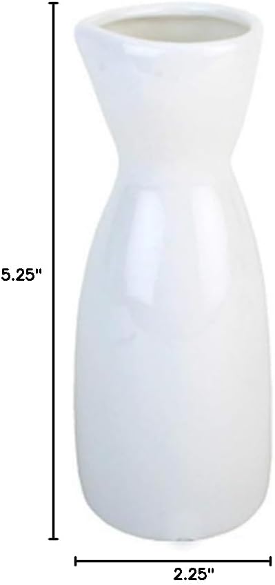 JapanBargain, Porcelain Sake Carafe Sake Bottle for Cold Sake and Hot Sake Microwave Safe (6, 4 oz