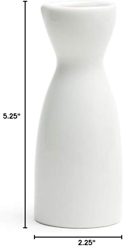 JapanBargain, Porcelain Sake Carafe Sake Bottle for Cold Sake and Hot Sake Microwave Safe (12, 4 oz