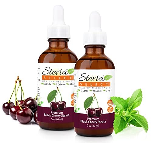 Stevia Select Black Cherry Pure Stevia Liquid - Zero Calorie Sweetener - All Natural Liquid Stevia
