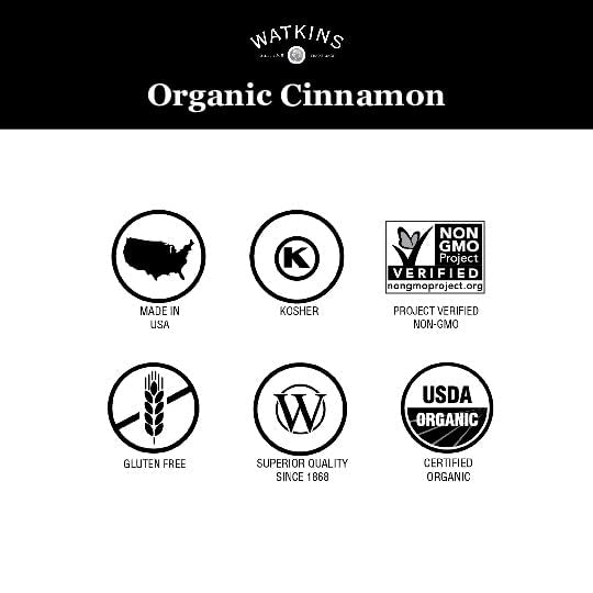 Watkins Gourmet Spice, Organic Ground Cinnamon, Bulk Food Service Size, 14.7 oz (Pack of 1)