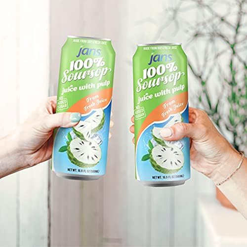 Soursop Juice with Pulp (Guanabana), 16.9 oz (Pack of 12) JANS | 100% Pure Soursop Graviola | NO