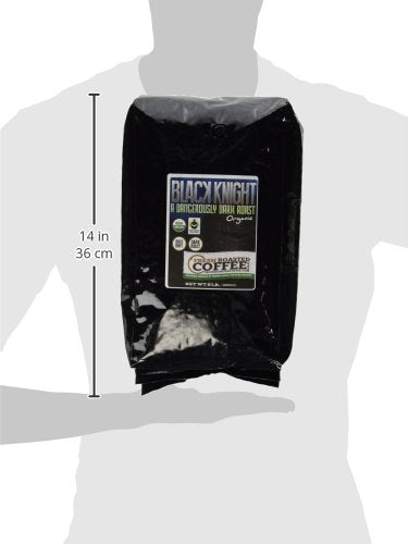 Fresh Roasted Coffee, Organic Black Knight | USDA Organic, Kosher | Dark Roast 5 lb (80 oz) Whole