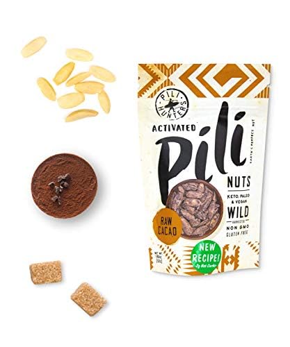 Pili Hunters Wild Sprouted Pili Nuts - Raw Cacao & Organic Coconut Sugar - Paleo & Vegan Keto Snack