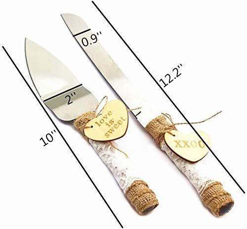 TANG SONG Rustic Style Stainless Steel Wedding Cake Knife and Serving Set Resin Plastic Handle with