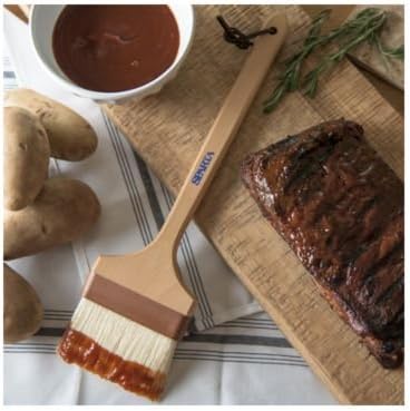 SPARTA 4037100 Boarhair Pastry Brush, Basting Brush with Wide Boar Bristles,16.25"L x 4"W, Wood