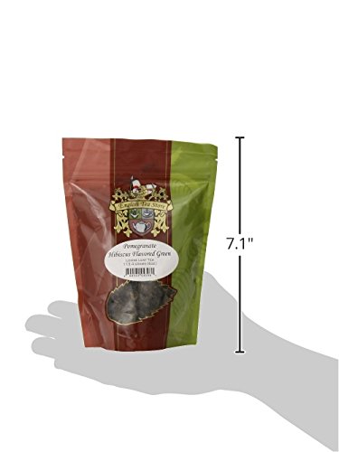 Pomegranate Hibiscus Flavored Green Tea | Loose Leaf 4oz | Hunan Sencha Style Tart Fruity Herbal