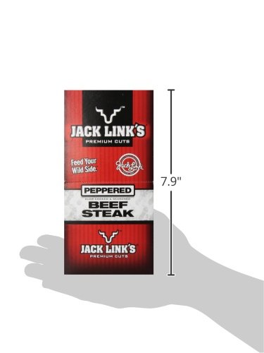 Jack Link's Beef Steak, Peppered - Protein Snacks, Meat Snack with 11g of Protein, Made with 100%