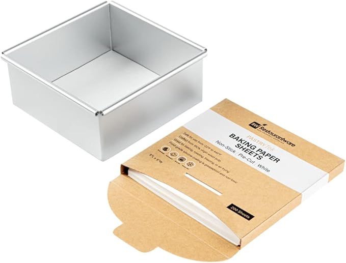 Restaurantware Pastry Tek 5 x 5 Inch Parchment Paper Sheets 200 Greaseproof Baking Sheets For Oven - Pre-cut Double-Sided Silicone Coating White Paper Nonstick Baking Sheets Reusable