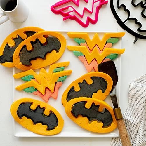 Whiskware Justice League Silicone Pancake Mold and Shaper, Breakfast Art, Dishwasher Safe, BPA and