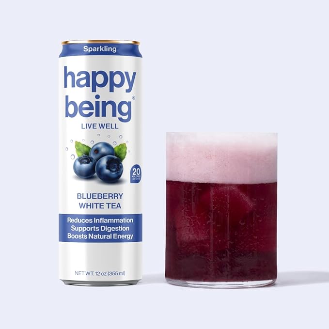 Happy Being Sparkling Nutrient-Rich Sampler Pack White Tea – Infused with Turmeric, Elderberry