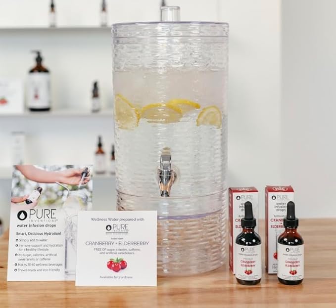 Pure Inventions - Cranberry & Elderberry Water Infusion Drops - Antioxidants & Electrolytes