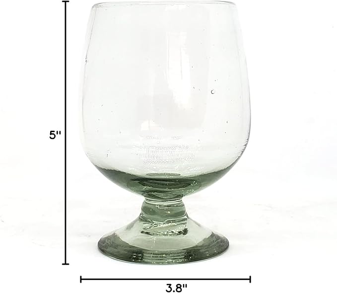 Clear 11 oz Large Cognac Glasses (set of 6), Recycled Glass, Lead-free, Toxin-Free (11 oz Large