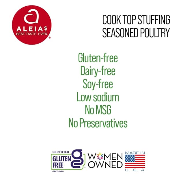 Aleia?셲 Gluten Free Cook Top Stuffing Mix Seasoned Poultry - 5.5 oz / 3 Pack ??Rich, flavorful