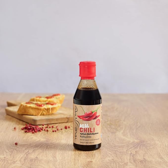 Messino Real Chili Balsamic Vinegar Glaze imported from Greece, 250 ml