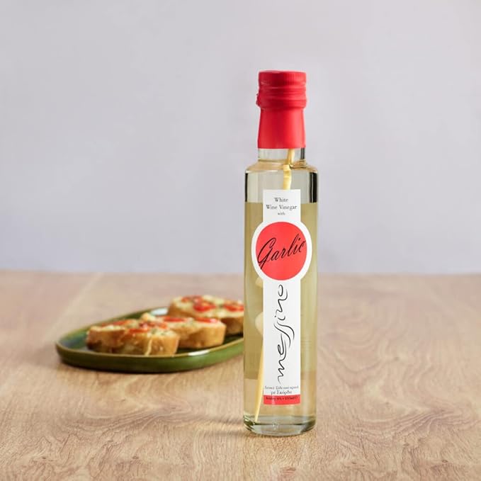 Messino White Wine Vinegar with Garlic imported from Greece, 250 ml
