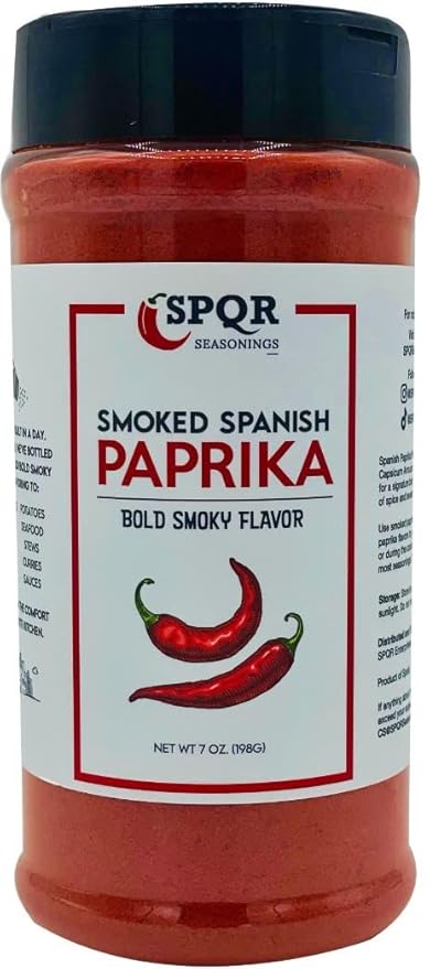 Smoked Paprika XL 7 Ounce Jar Gourmet Restaurant Grade Bold Smoky Spanish Paprika Flavor by SPQR