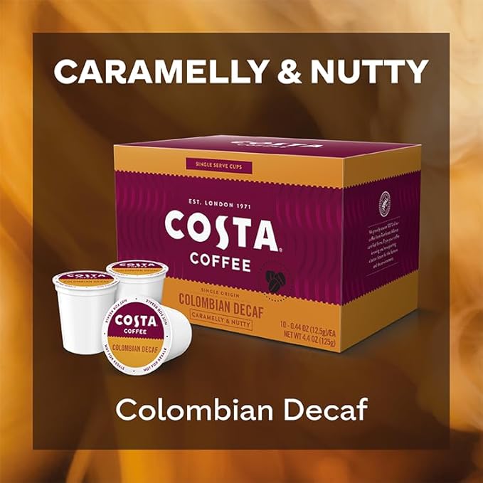 Costa Coffee Colombian Decaf Single Serve Pods - Single Origin - 60 ct Box
