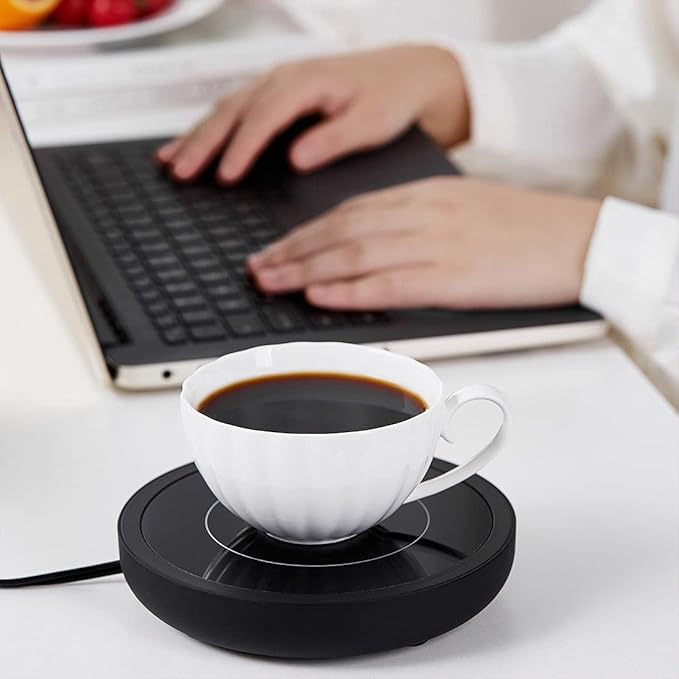 Coffee Warmer, 3-in-1 Mug Warmer with Auto Shut Off, Black, 36W Fast Heating, Perfect for Desk