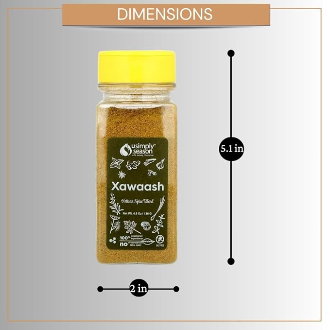 USimplySeason Xawaash Spice (4.8 oz) - East African Cuisine Inspired, Vibrant Blend, Perfect for