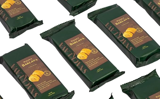 Snacklava Walnut Baklava Bites - 6 Pack (4 Pieces per Pack) - No Artificial Ingredients, Colors or