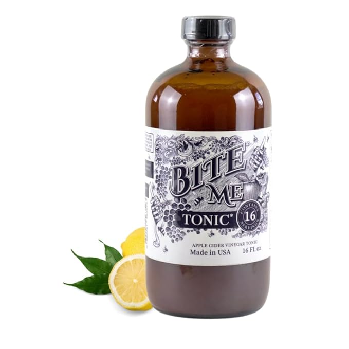 Bite Me Apple Cider Vinegar Tonic with Manuka Honey, Hydromeric, Ginger, Lime, Lemon Juice, Cayenne