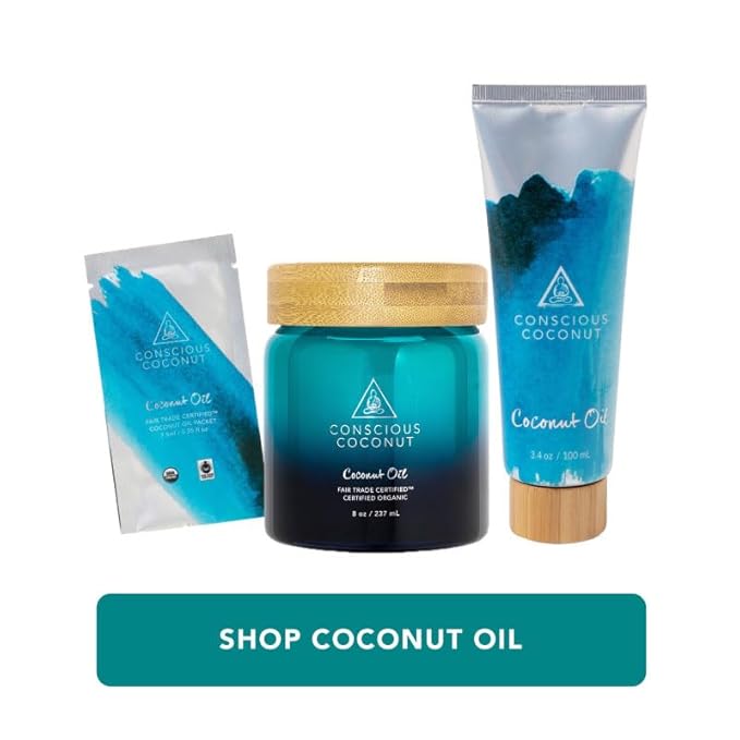 Conscious Coconut Travel-Ready Tube (3.4 oz) - Certified Organic & Fair Trade Coconut Oil for Skin