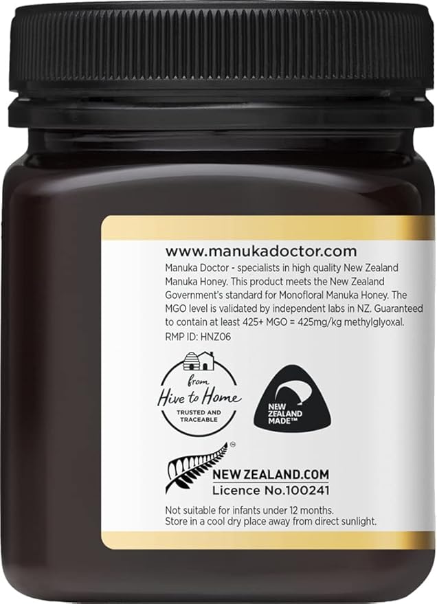 MANUKA DOCTOR - MGO 425+ Manuka Honey Monofloral, 100% Pure New Zealand Honey. Certified.
