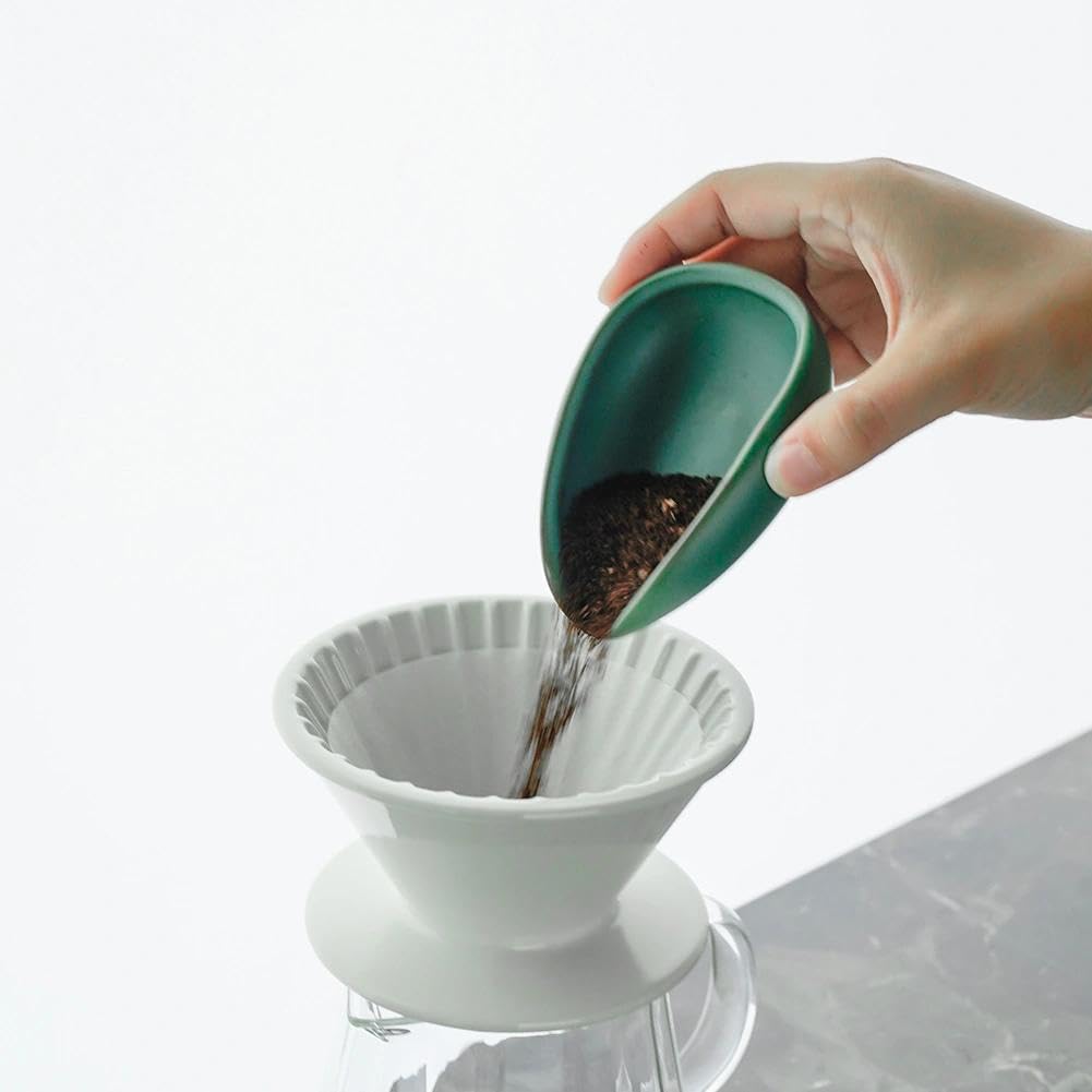 watchget Ceramic Coffee Dosing Cup & Tea Storage Tray, Dark Green