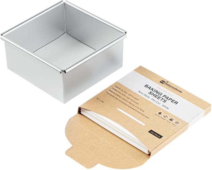 Restaurantware Pastry Tek 4 x 4 Inch Parchment Paper Sheets 1000 Greaseproof Baking Sheets For Oven - Pre-cut Double-Sided Silicone Coating White Paper Nonstick Baking Sheets Reusable
