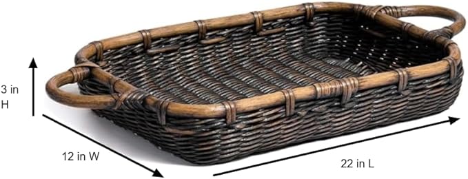 The Basket Lady Wicker Casserole Basket, 4 Quart, Antique Walnut Brown