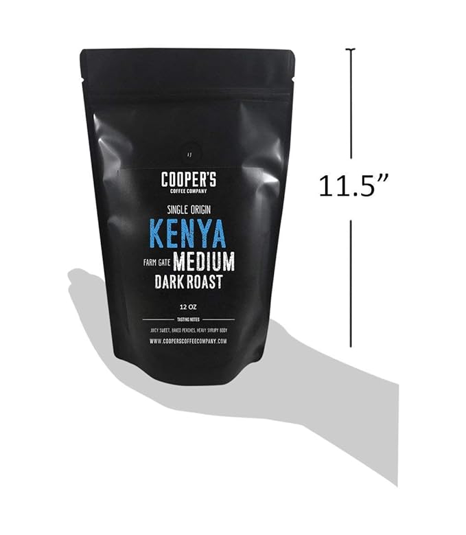 Kenya AA Medium-Dark Roast Coffee Beans, Single Origin Whole Bean or Ground Coffee, Gourmet Coffee