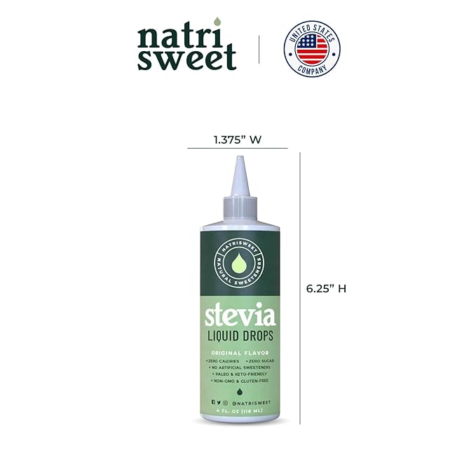 Natrisweet Liquid Stevia Drops 4oz 2pack, Pure Sweetener from Stevia Extract, Plant-Based Sugar