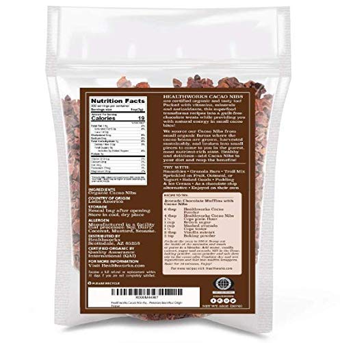 Healthworks Superfoods Cacao Nibs Organic - 32 Oz / 2 Lbs - Criollo Bean - Raw Unsweetened