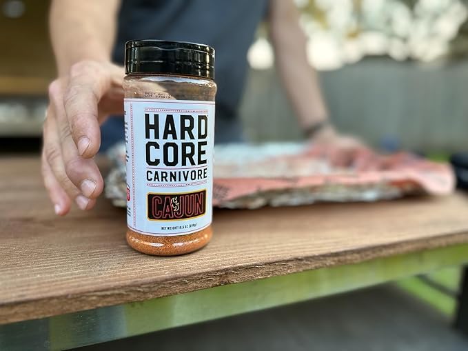 Hardcore Carnivore Cajun Seasoning (10.5 oz Shaker) Texas-Made, Authentic Blend for Gumbo, Red