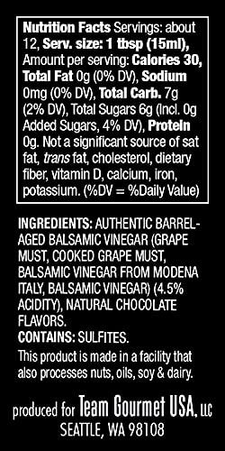 OMG! Oils: Gourmet Dark Chocolate Balsamic Vinegar (Perfect for Dipping, Marinades, Glazing and