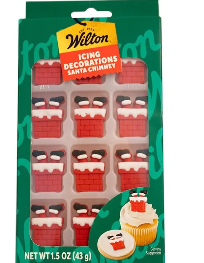 Wilton Santa Chimney Royal Icing Decorations, 12-Count