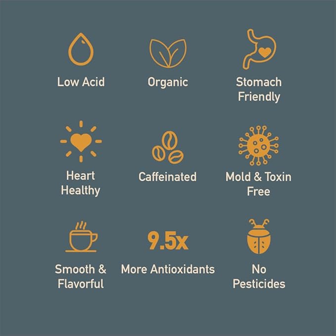 Healthy Bean Low Acid Coffee Pods - Superfood Infused, USDA, Organic Low Acid Coffee, Mold Free