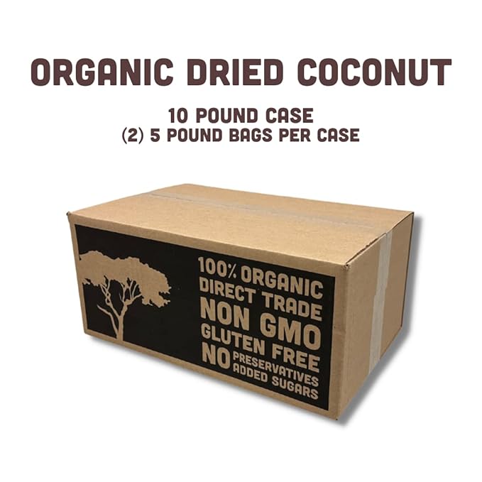 Mavuno Harvest Coconut Chips Dried Fruit Snack | Unsweetened Organic Dried Coconut Strips | Gluten