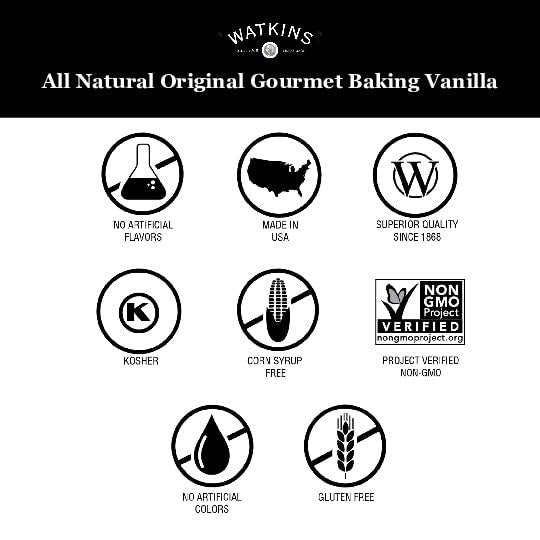 Watkins Organic Original Gourmet Baking Vanilla, with Pure Vanilla Extract, 2 oz. Bottle, 1-Pack