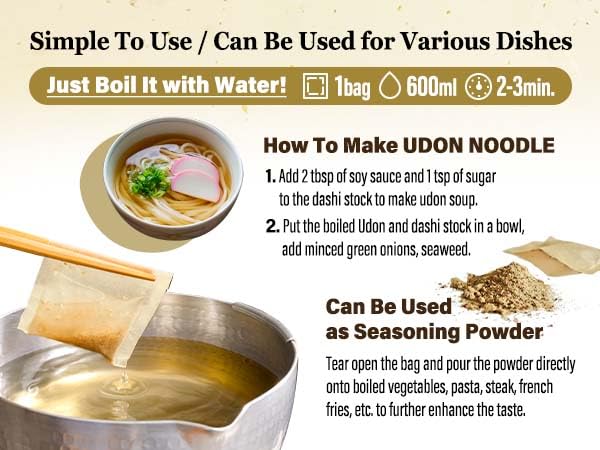 Chaganju Dashi Stock, Dashi Packet ??Ramen Broth, Miso Soup, Udon, Shabu Shabu & Hot Pot Soup Base