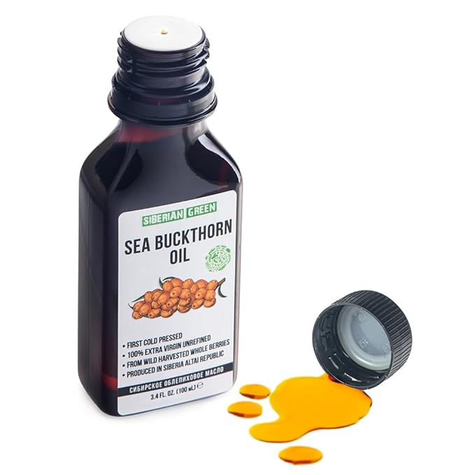 Siberian Sea Buckthorn Oil | 100% Natural Extra Virgin Cold Pressed 100 ml / 3.4 fl oz | Unrefined