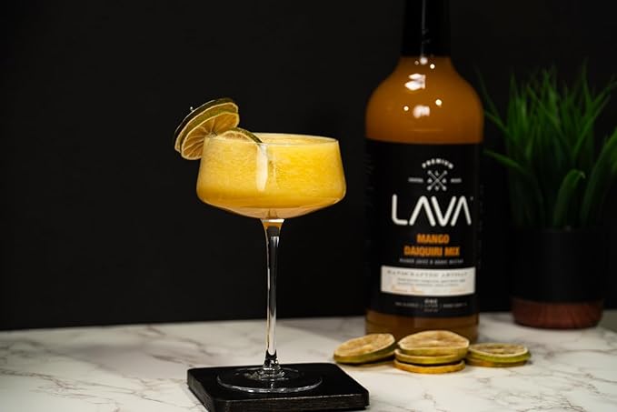 LAVA Premium Mango Daiquiri Mixer Made with Real Mango Juice, Cane Sugar, Agave Nectar. No