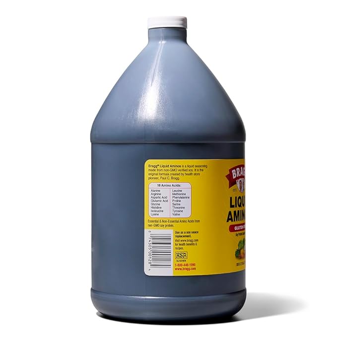 Bragg Liquid Aminos All-Purpose Seasoning - 128 fl oz - Gluten-Free Soy Sauce Alternative - Perfect