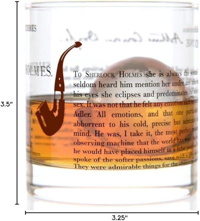 Well Told Classic Literature Rocks Glass - The Adventures of Sherlock Holmes by Arthur Conan Doyle