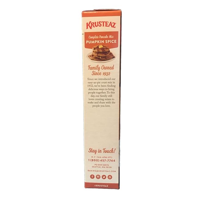 Krusteaz Baking Mix, Pumpkin Spice Complete Pancake Mix, Light & Fluffy, Made with Real Pumpkin &