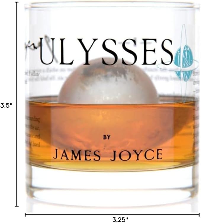 Well Told Classic Literature Rocks Glass - Ulysses by James Joyce - Old Fashioned Whiskey Glass