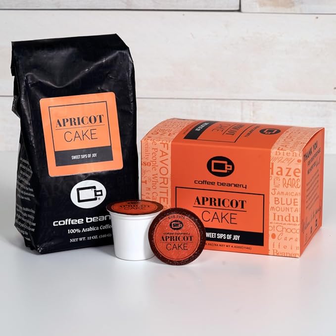 Apricot Cake Coffee Pods by Coffee Beanery | 12ct Flavored Coffee Pods Medium Roast Coffee Pods|
