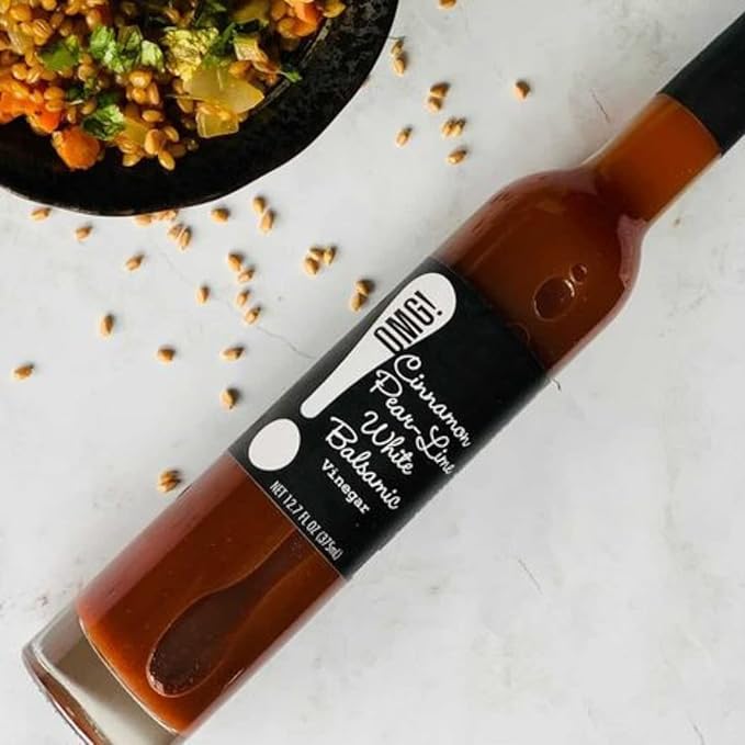 OMG! Oils: Cinnamon Pear-Lime White Balsamic Vinegar (Perfect for Dipping, Marinades, Glazing and