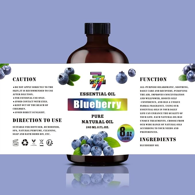 Blueberry Essential Oil (8 oz / 240 ml) ??Blueberry Oils for diffusers, humidifiers, Home Baths